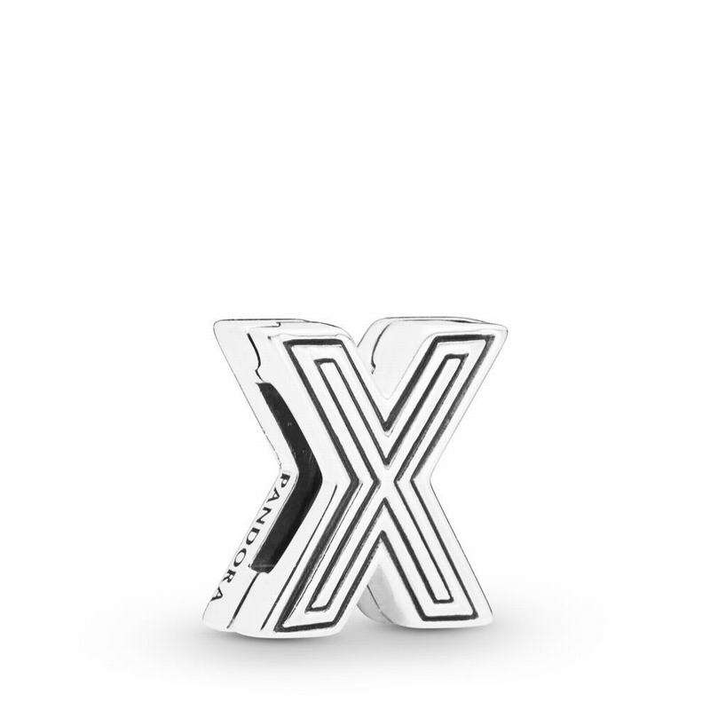 Pandora Reflexions™ Letter X Clip Charm - Sterling Silver/Silicone - Canada | SV9682PF